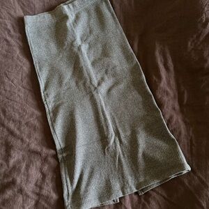 Friday’s Project Pencil Skirt in Dark Gray White Pinstripes